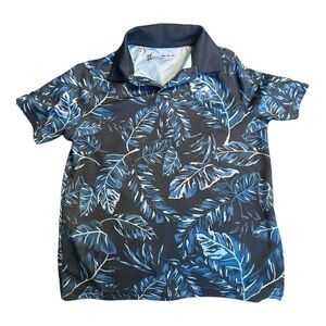Blue Leaf Print Kids Shirt